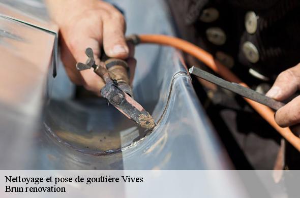 Nettoyage et pose de gouttière  vives-66400 Brun renovation